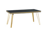 Midnight Black Gold Upholstered Dining Room Set