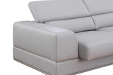 Pella Light Grey Leather Sectional