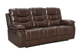 Delmar Brown Air Leather 3-Piece Reclining Set