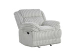 Mellow Grey Thick Stripe Fabric 3-Piece Reclining Set