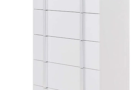 Antonella White Modern Contemporary High Gloss Lacquer Solid Wood 5-Drawers Chest - Ella Furniture