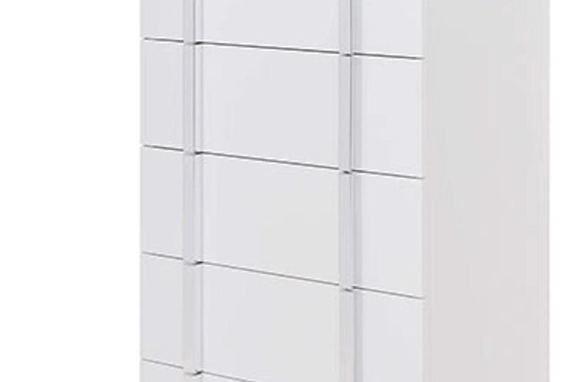 Antonella White Modern Contemporary High Gloss Lacquer Solid Wood 5-Drawers Chest - Ella Furniture