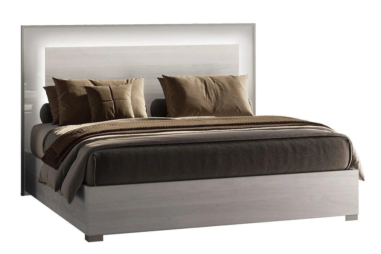 Tower White Modern Contemporary Traditional Solid Wood LED Panel Bedroom Set - Ella Furniture