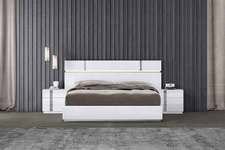 Chloe White Gloss Modern King Bed - Ella Furniture