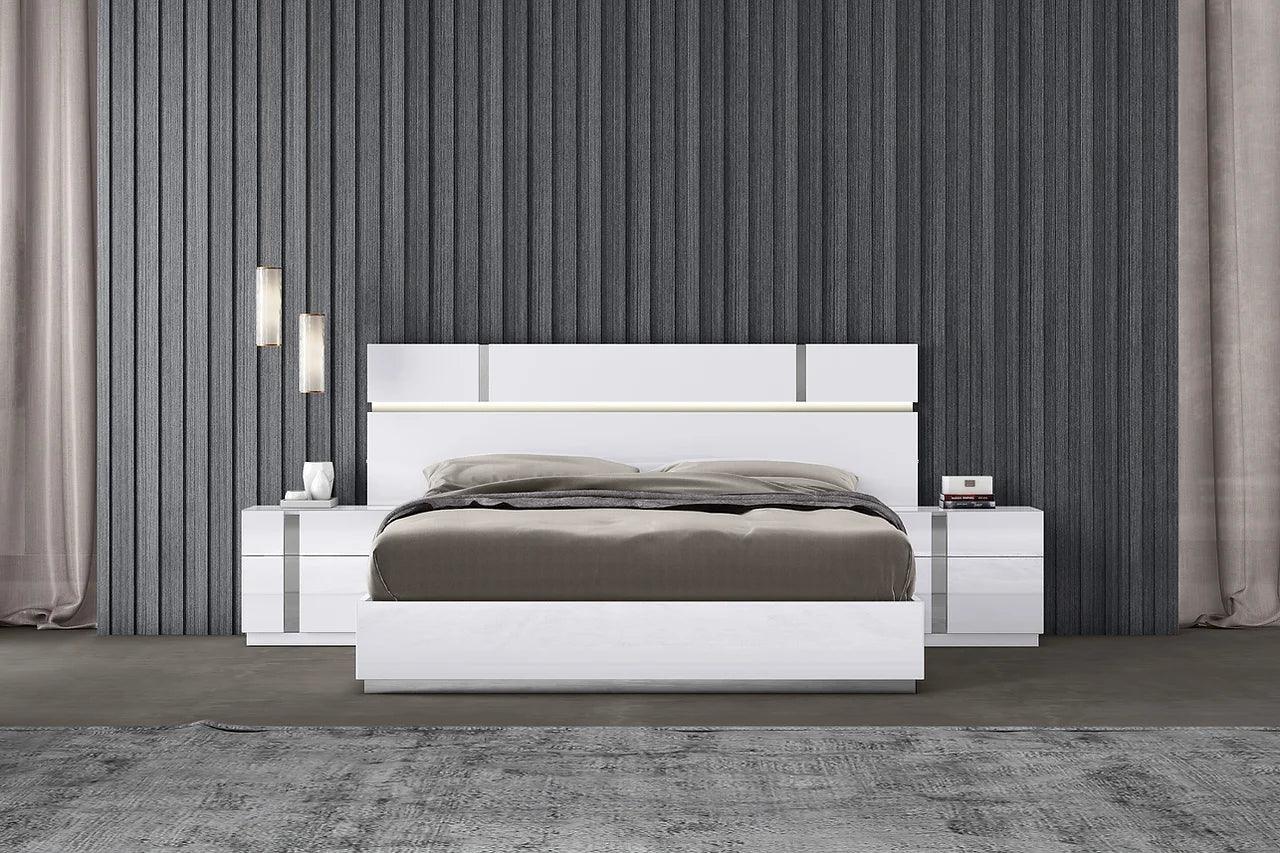 Chloe White Modern Contemporary High Gloss 5-Drawers Chest - Ella Furniture