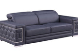 Favo Dark Navy Leather Chair