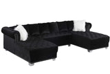 Jordan II Black Velvet Tufted Sectional