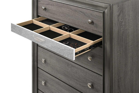 Hannah Grey Modern Contemporary Solid Wood And Veneers 9-Drawers Dresser & Mirror - Ella Furniture