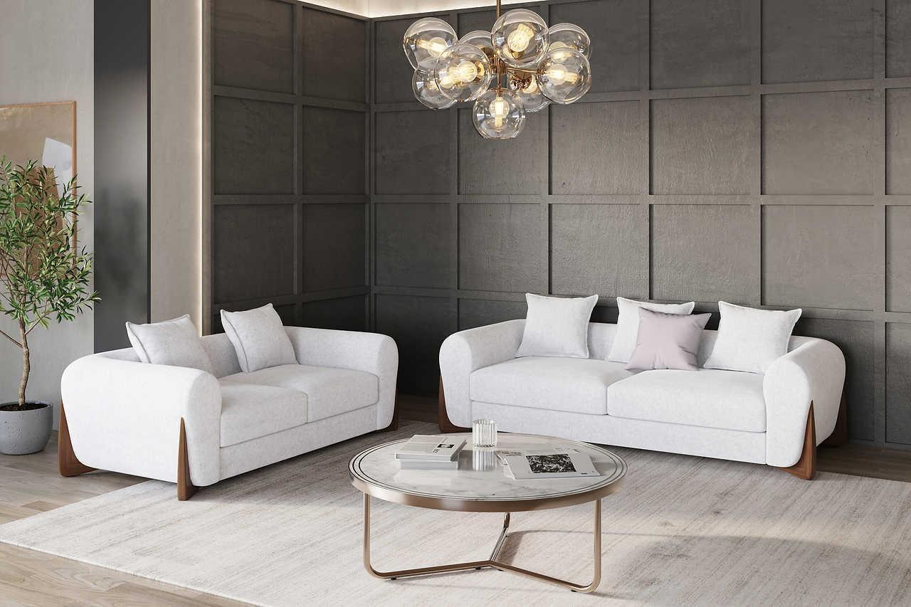 Stylus Ivory 2-Piece Living Room Set
