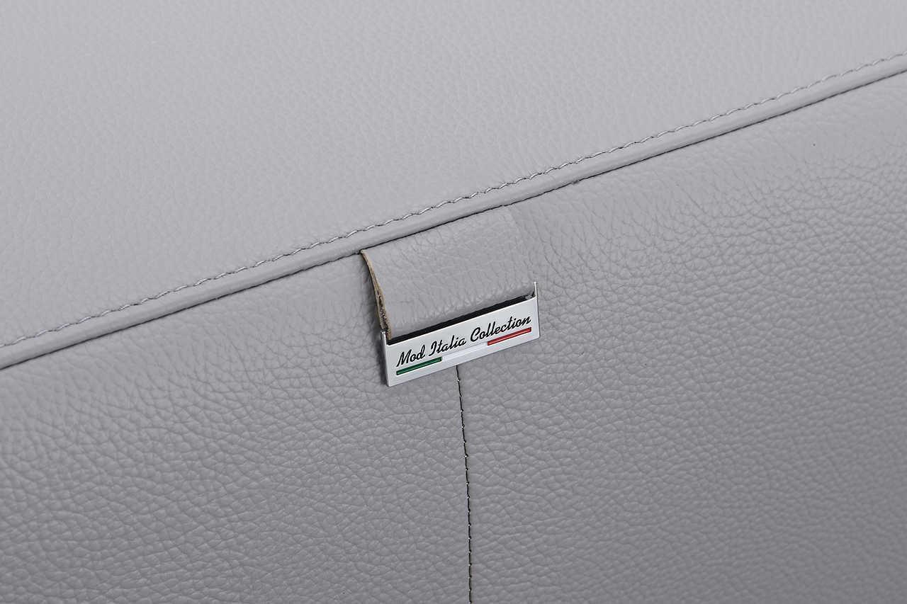 Pella Light Gray Leather RAF Sectional