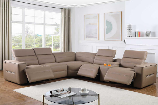 Nexus Brown Power Reclining Sectional