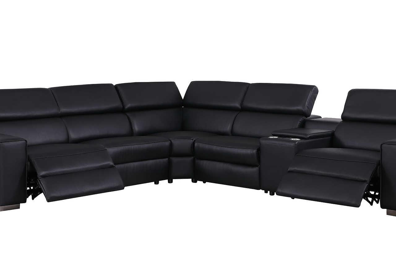 Picasso Black 6-Piece 2 Power Reclining Sectional
