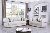 Carmela Cream Velvet Living Room Set