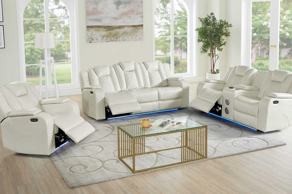 Eclipse Sand Air Leather 2-Piece Power Reclining Set