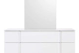 Antonella White Modern Contemporary High Gloss Lacquer Solid Wood LED Bedroom Set - Ella Furniture