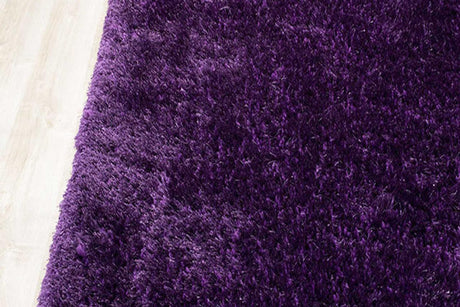 Afro Shag Violet Modern Transitional Art Silk Shine Rug - Ella Furniture