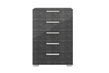 Sarah Grey Contemporary Modern High Gloos Lacquer Metallic Accents Extra Nightstand - Ella Furniture
