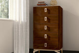 Eva Brown Modern Contemporary Solid Wood And Veneers 2-Drawers Nightstand - Ella Furniture