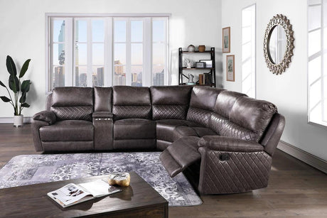 Martino Gray Modern Contemporary Wood, Engineered Wood Faux Leather Sectional - Ella Furniture