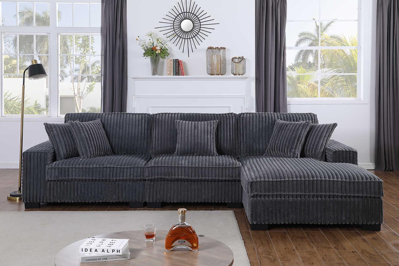 Comfy II Grey 3-Piece Sectional