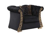 Curamo Black Velvet Living Room Set