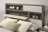 River Light Gray Bookcase Platform Bedroom Set