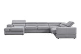 Pella Light Gray Leather LAF Sectional