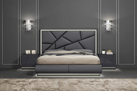 Zoe Graphite Modern Contemporary Pine Wood 2-Drawers Nightstand - Ella Furniture