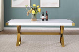 Adel White Gold Dining Table