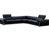 Domo Black Leather Sectional