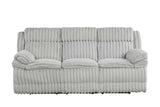 Mellow Grey Thick Stripe Fabric 3-Piece Reclining Set