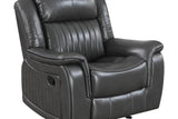 Lavon Grey Contemporary Wood, Engineered Wood Faux Leather Upholstered 3Pcs Reclining Set - Ella Furniture