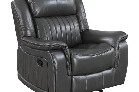 Lavon Grey Contemporary Wood, Engineered Wood Faux Leather Upholstered 3Pcs Reclining Set - Ella Furniture