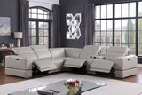 Franco Light Gray 6-Piece 3 Power Reclining Sectional
