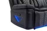 Prime Time Black Air Leather 3-Piece Reclining Set