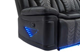 Innova Black Air Leather 3-Piece Reclining Set