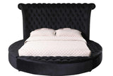 Lux Black Modern Velvet Tufted King Bed - Ella Furniture