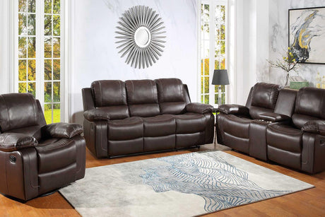 Nova Brown Modern Reclining Loveseat - Ella Furniture