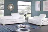 Astra White Leather Living Room Set