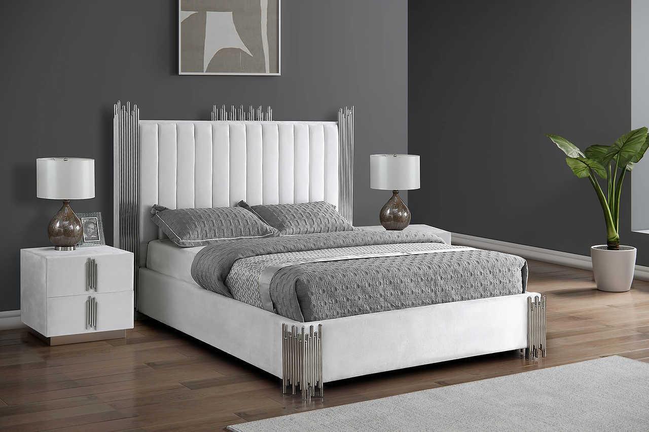 Token White Modern Platform Queen Bed - Ella Furniture