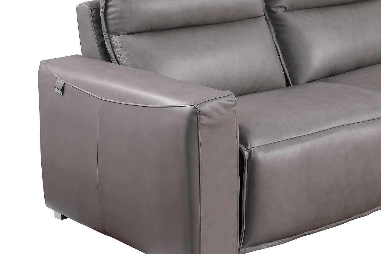 Sierra Gray Leather Reclining Sectional