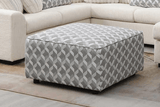 Brady Beige Fabric Ottoman