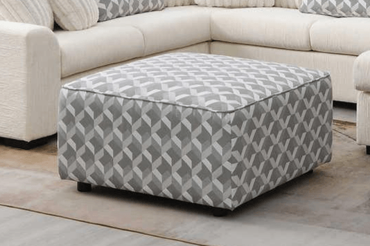 Brady Beige Fabric Ottoman
