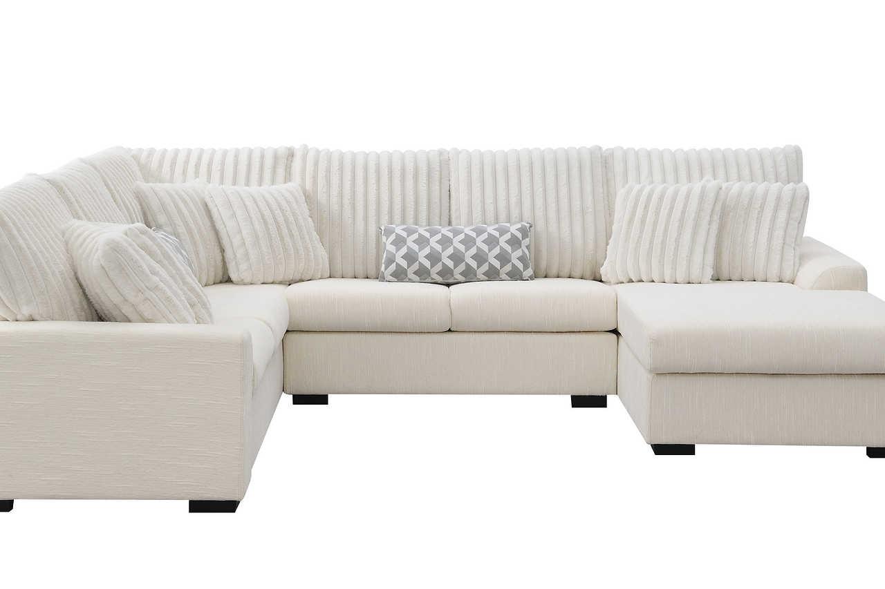 Brady Beige Fabric Ottoman