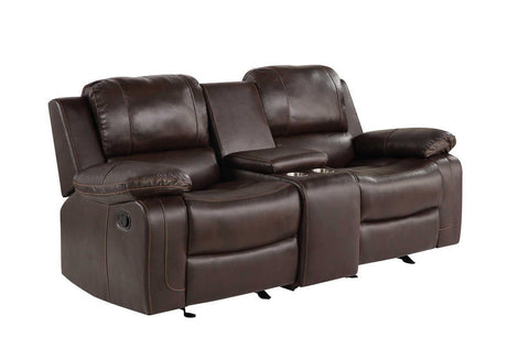 Nova Brown Modern Reclining Loveseat - Ella Furniture