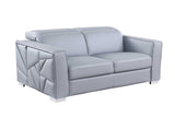 Astra Light Blue Leather Living Room Set