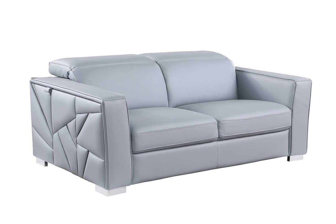 Astra Light Blue Leather Living Room Set