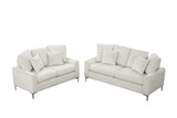 Elina Beige Velvet 2-Piece Living Room Set