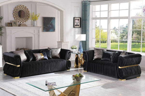 Anna Black 2-Piece Living Room Set