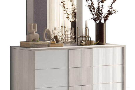 Tower White Modern Contemporary Traditional Solid Wood And Veneers 5-Drawers Chest - Ella Furniture